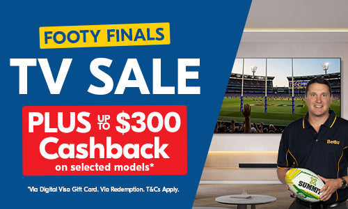 Footy Finals TV Sale + Up to $300 Cashback on Selected Models