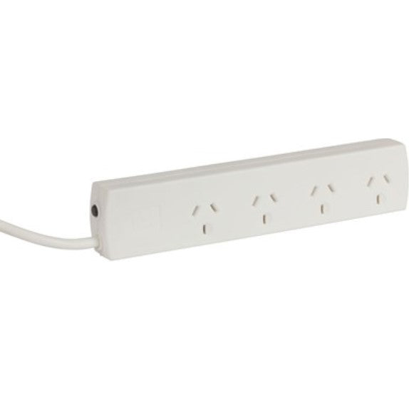 TECHBRANDS WHITE MAINS POWERBOARD 4way