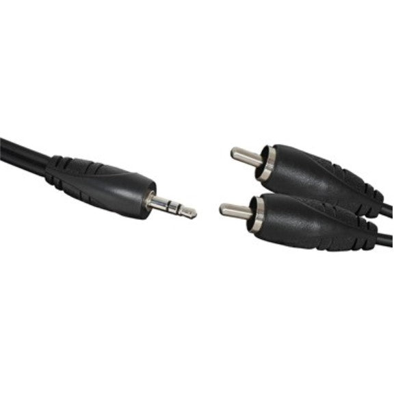 TECHBRANDS 3.5MM STEREO PLUG TO 2 X RCA PLUGS AUDIO CABLE 5m