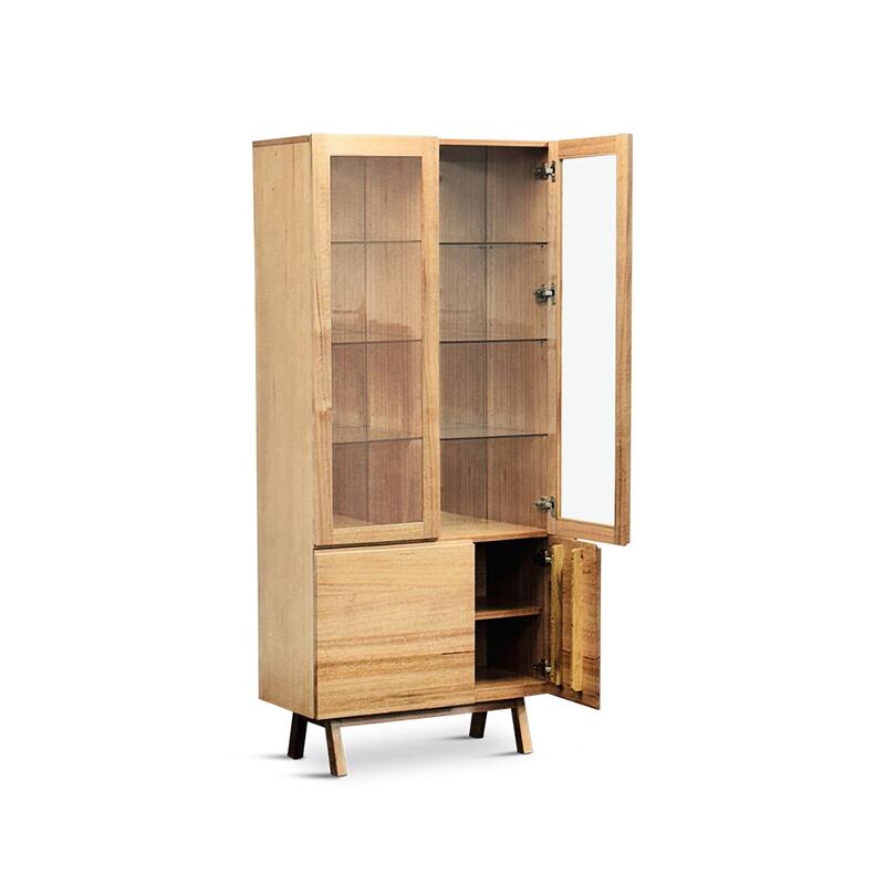 Evolve 84cm Tasmanian Oak Display Cabinet - Clear Lacquer