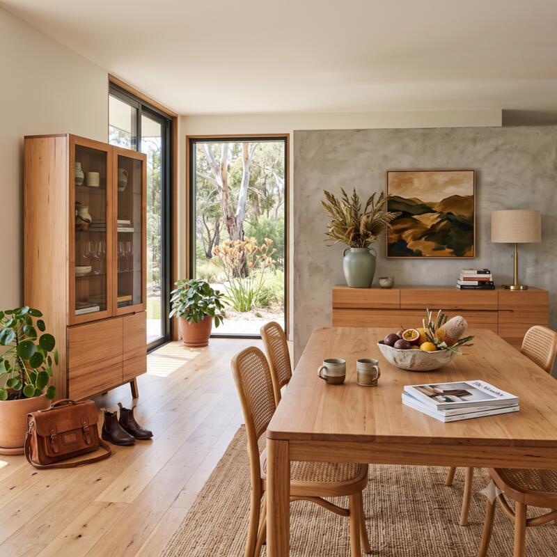 Evolve 180cm Tasmanian Oak Dining Table - Clear Lacquer