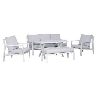 Afron 5 Piece Outdoor Lounge Setting - Off-White