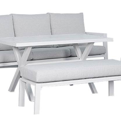 Afron 5 Piece Outdoor Lounge Setting - Off-White
