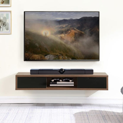 Air 1500mm Wall Mount Entertainment Unit - Dark Oak/Black