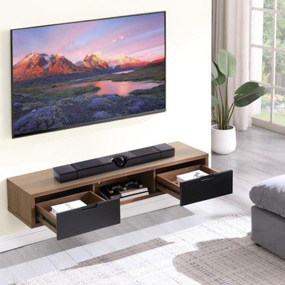 Air 1500mm Wall Mount Entertainment Unit - Dark Oak/Black