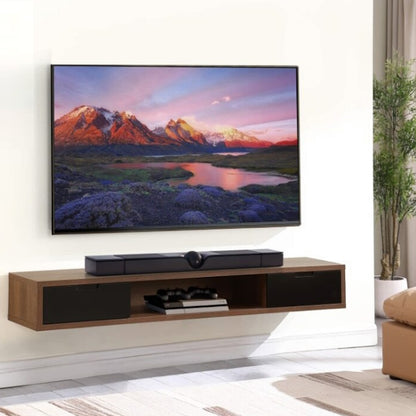 Air 1800mm Wall Mount Entertainment Unit - Dark Oak/Black