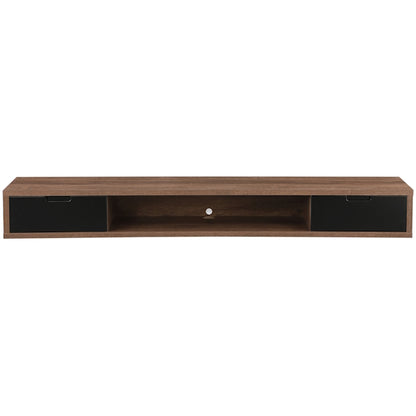 Air 2000mm Wall Mount Entertainment Unit - Dark Oak/Black