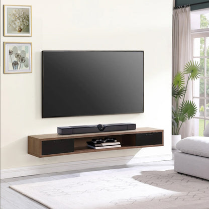 Air 2000mm Wall Mount Entertainment Unit - Dark Oak/Black