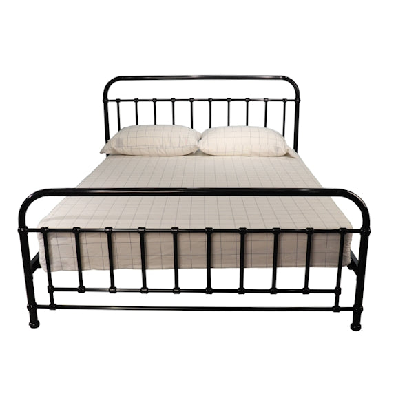 Akira Queen Metal Bed - Black