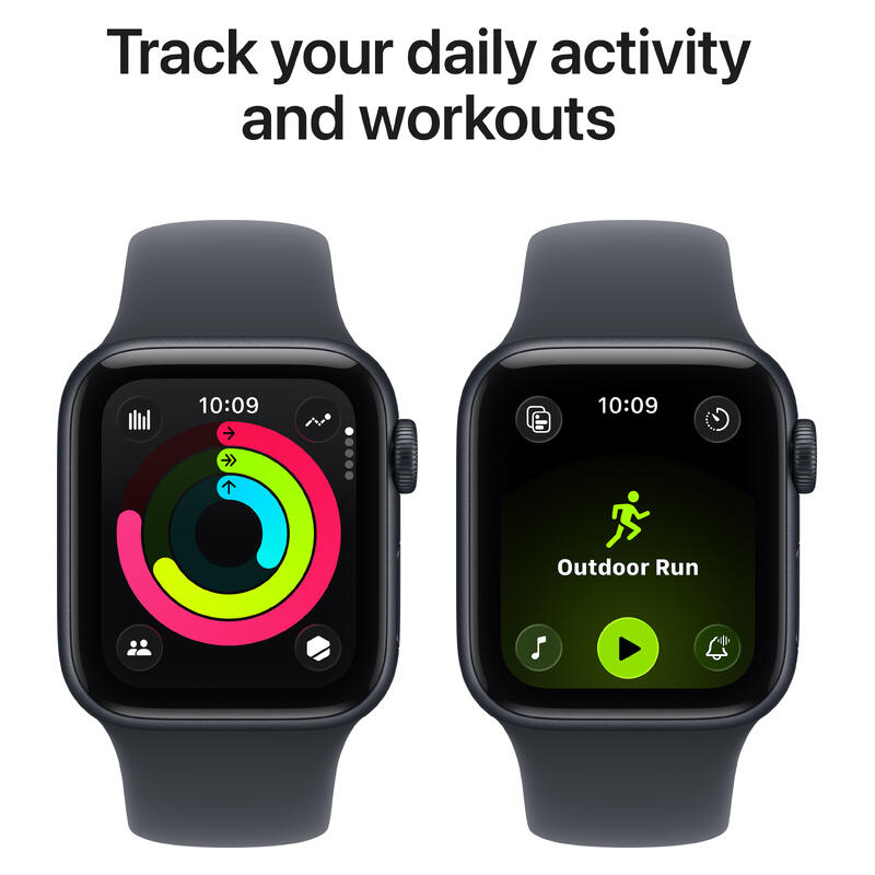 Apple Watch SE 3 (2025) - 40mm, GPS, Bluetooth, Small-Medium Band - Midnight Aluminium Case with Midnight Sport Band