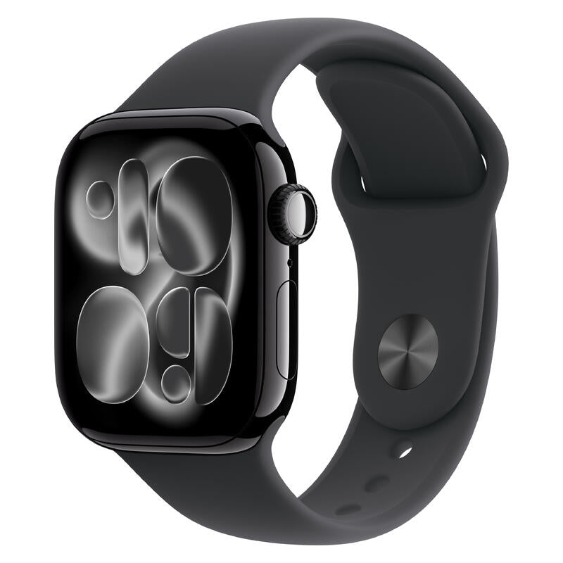 Apple Watch Series 11 (2025) - 42mm, GPS, Bluetooth, Small-Medium Band - Jet Black Aluminium Case with Black Sport Band