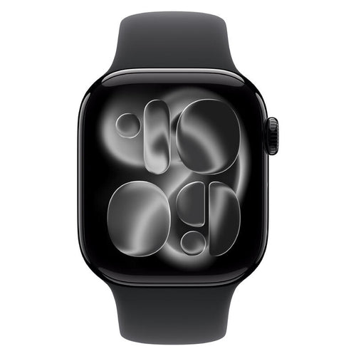 Apple Watch Series 11 (2025) - 42mm, GPS, Bluetooth, Small-Medium Band - Jet Black Aluminium Case with Black Sport Band