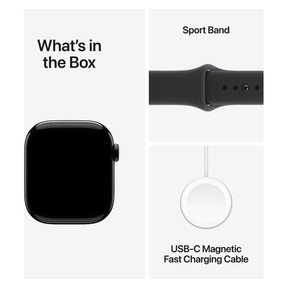 Apple Watch Series 11 (2025) - 42mm, GPS, Bluetooth, Small-Medium Band - Jet Black Aluminium Case with Black Sport Band