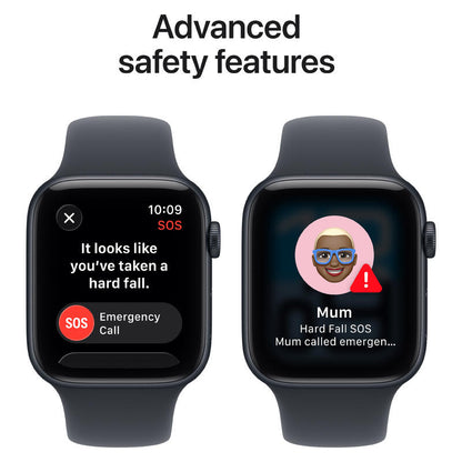 Apple Watch SE 3 (2025) - 44mm, GPS, Bluetooth, Medium-Large Band - Midnight Aluminium Case with Midnight Sport Band