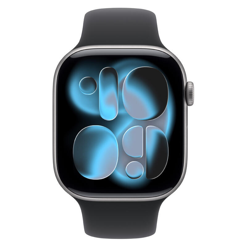 Apple Watch Series 11 (2025) - 46mm, GPS, Bluetooth, Medium-Large Band - Space Grey Aluminium Case with Black Sport Band