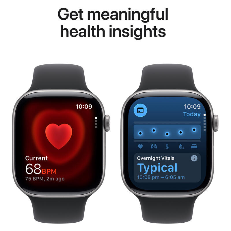 Apple Watch Series 11 (2025) - 46mm, GPS, Bluetooth, Medium-Large Band - Space Grey Aluminium Case with Black Sport Band