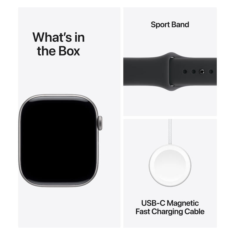 Apple Watch Series 11 (2025) - 46mm, GPS, Bluetooth, Medium-Large Band - Space Grey Aluminium Case with Black Sport Band