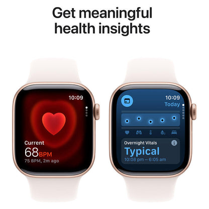 Apple Watch Series 11 (2025) - 42mm, GPS, Bluetooth, Small-Medium Band - Rose Gold Aluminium Case with Light Blush Sport Band