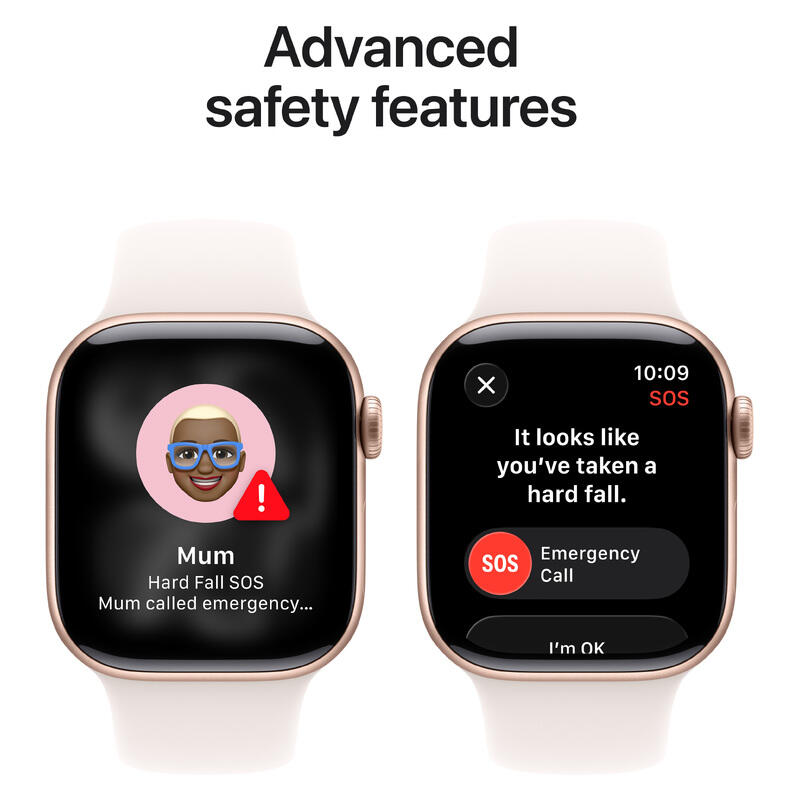 Apple Watch Series 11 (2025) - 42mm, GPS, Bluetooth, Small-Medium Band - Rose Gold Aluminium Case with Light Blush Sport Band