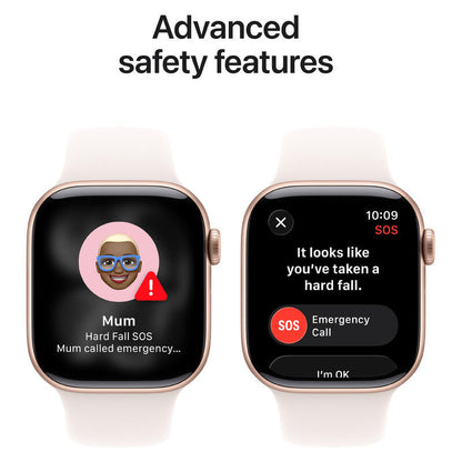 Apple Watch Series 11 (2025) - 42mm, GPS, Bluetooth, Small-Medium Band - Rose Gold Aluminium Case with Light Blush Sport Band