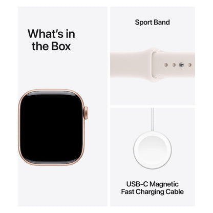 Apple Watch Series 11 (2025) - 42mm, GPS, Bluetooth, Small-Medium Band - Rose Gold Aluminium Case with Light Blush Sport Band