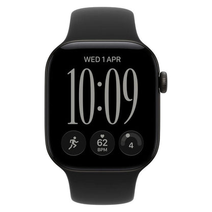 Apple Watch SE 12 GPS 46mm Black Aluminium Case with Black Sport Band - M/L