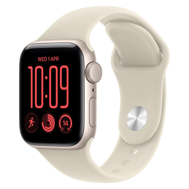 Apple Watch SE 3 GPS 40mm Starlight Aluminium Case with Sand Sport Band - M/L