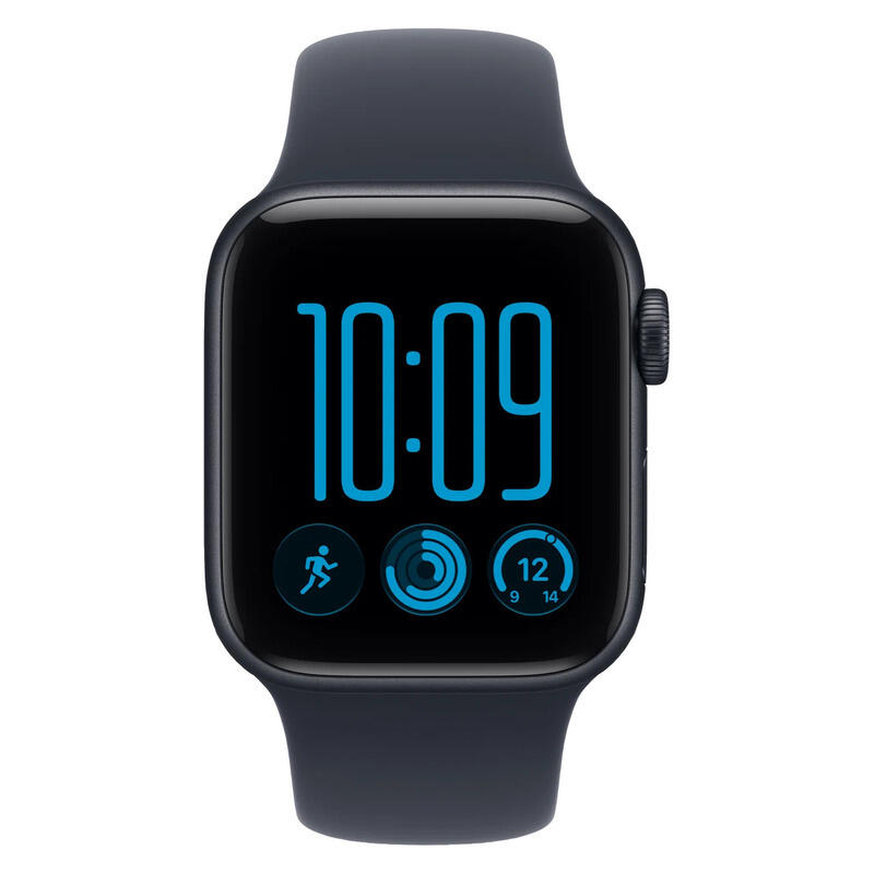 Apple Watch SE 3 GPS 40mm Midnight Aluminium Case with Navy Blue Sport Band - S/M