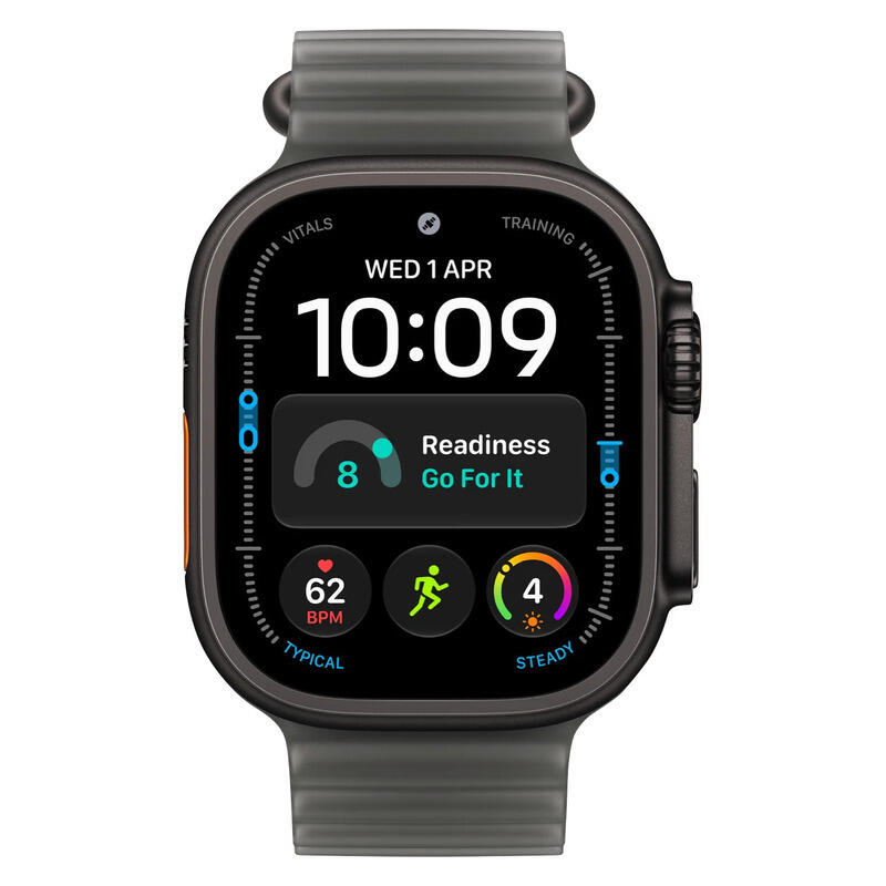 Apple Watch Ultra 4 GPS + Cellular 49mm Black Titanium Case with Translucent Black Ocean Band