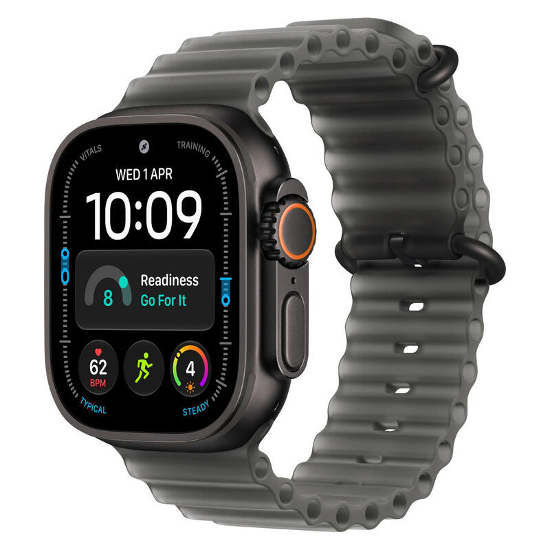 Apple Watch Ultra 4 GPS + Cellular 49mm Black Titanium Case with Translucent Black Ocean Band