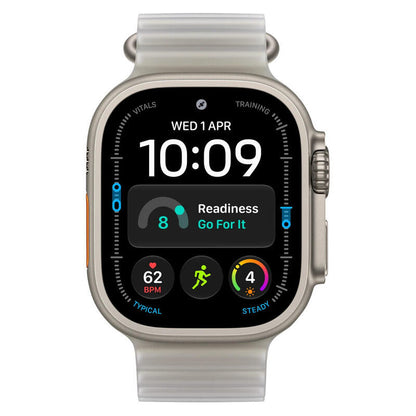 Apple Watch Ultra 4 GPS + Cellular 49mm Natural Titanium Case with Translucent Grey Ocean Band