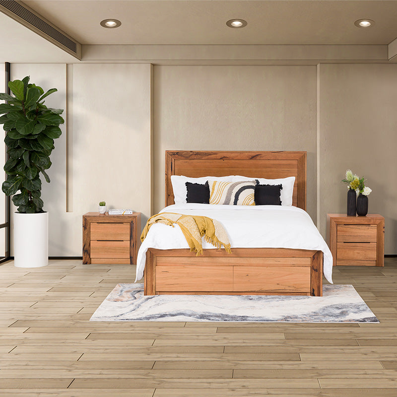 Arbor Queen Timber Storage Bed - Marri/Natural