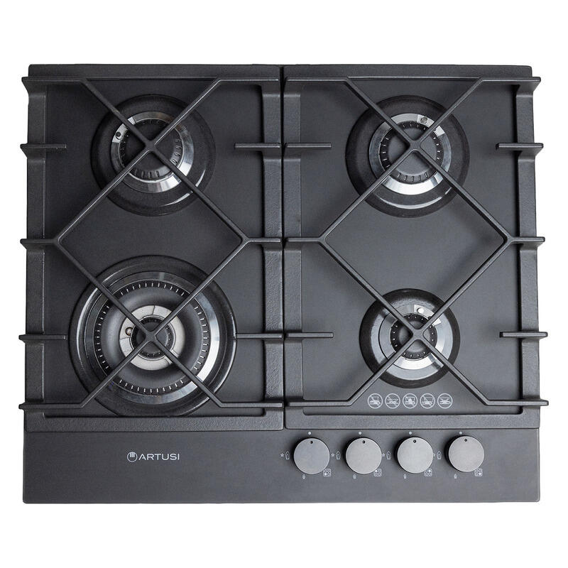 Artusi 60cm 4-Burner Gas Cooktop - Nano Matte Black