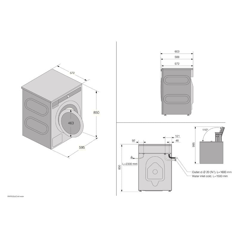 ASKO 8kg Front Load Washing Machine - White (Logic Series 3)
