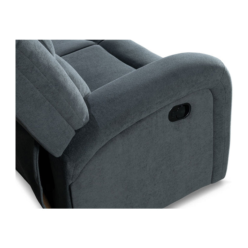 Asper 3 Seater Sofa Lounge with Manual Recliner - Easton Grey Fabric