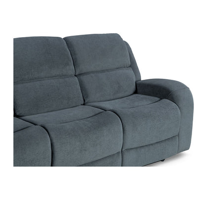 Asper 3 Seater Sofa Lounge with Manual Recliner - Easton Grey Fabric