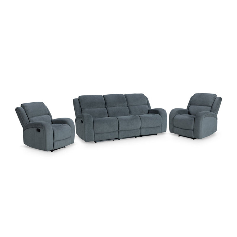 Asper Single Manual Recliner Armchair - Easton Grey Fabric