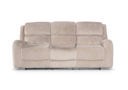 Asper 3 Seater Sofa Lounge with Manual Recliner - Easton Latte Fabric