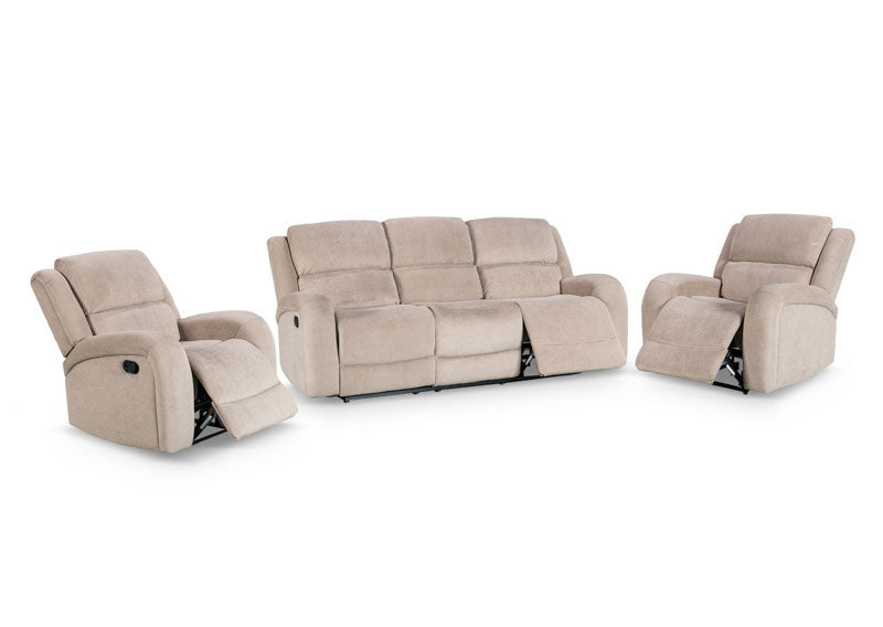 Asper Single Manual Recliner Armchair - Easton Latte Fabric