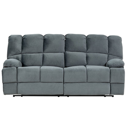 Augustus 3 Seater Fabric Recliner Sofa - Dark Grey