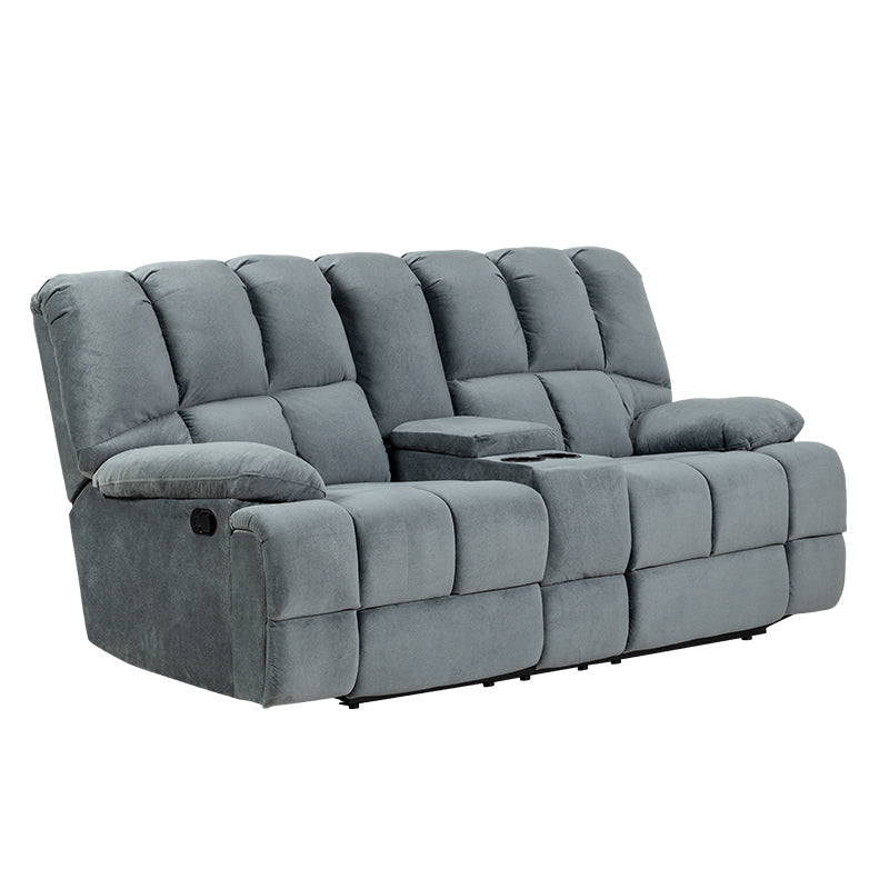Augustus 2 Seater Fabric Recliner Sofa - Dark Grey