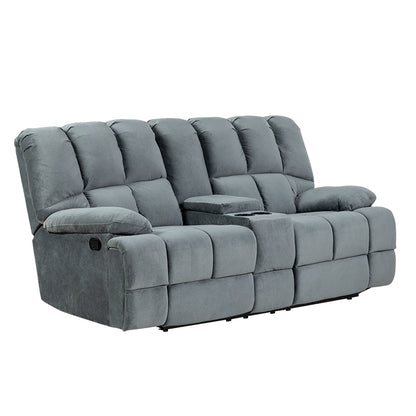 Augustus 2 Seater Fabric Recliner Sofa - Dark Grey