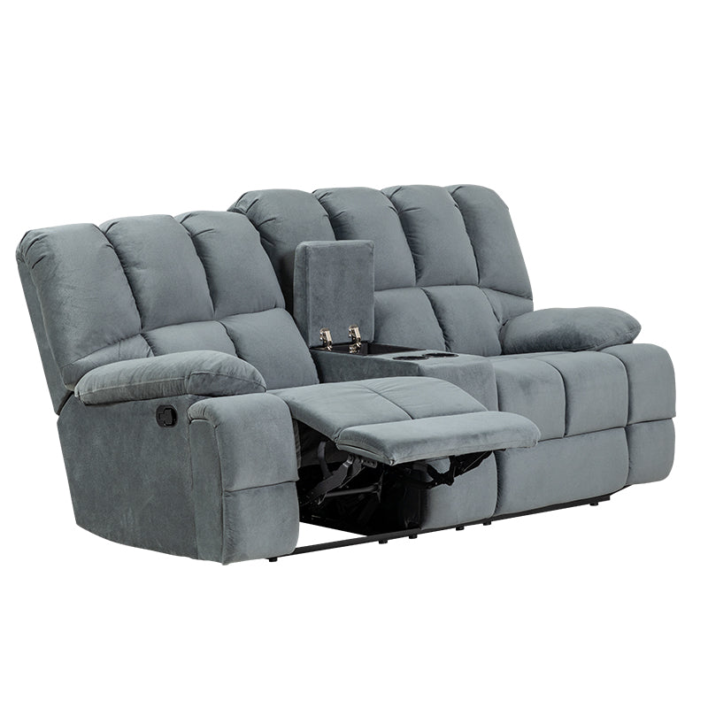 Augustus 2 Seater Fabric Recliner Sofa - Dark Grey