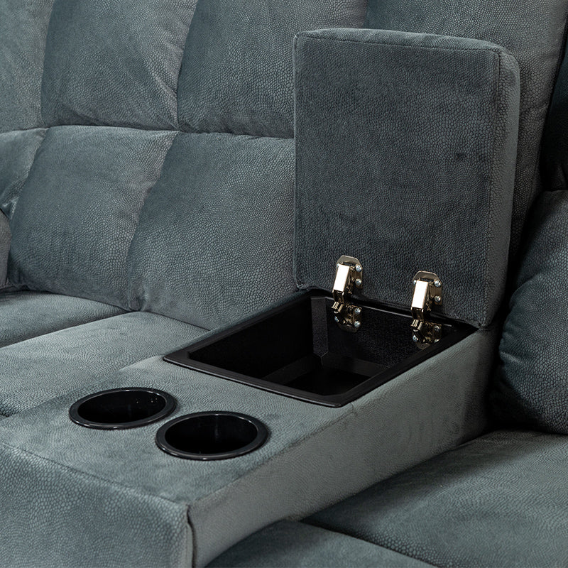 Augustus 2 Seater Fabric Recliner Sofa - Dark Grey