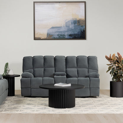 Augustus 2 Seater Fabric Recliner Sofa - Dark Grey