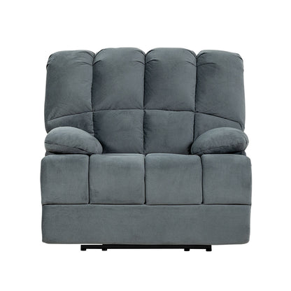 Augustus Manual Recliner Fabric Armchair - Dark Grey