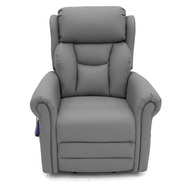 Avante Bolton Lift & Recline Arm Chair in Shale Leather - Standard Sized