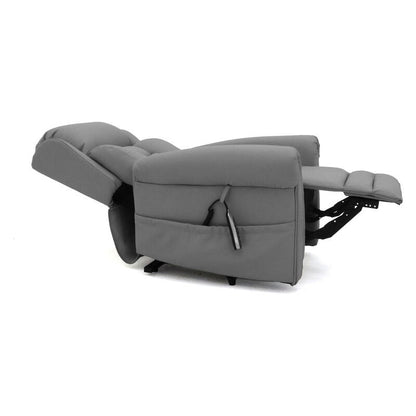 Avante Bolton Lift & Recline Arm Chair in Shale Leather - Standard Sized
