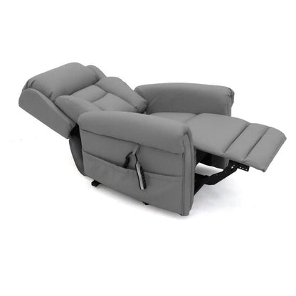 Avante Bolton Lift & Recline Arm Chair in Shale Leather - Standard Sized