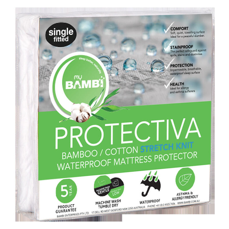 Protectiva Cotton Bamboo Stretchknit Mattress Protector - Long Single